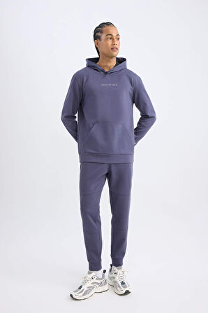 DeFactoFit Standart Fit Beli Bağcıklı Lastikli Paça Skuba Dalgıç Kumaş Jogger Eşofman Altı