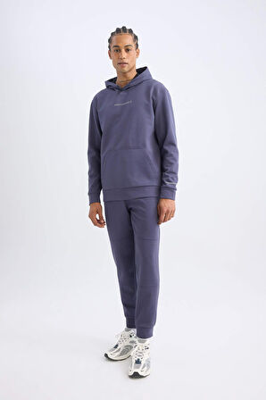DeFactoFit Standart Fit Beli Bağcıklı Lastikli Paça Skuba Dalgıç Kumaş Jogger Eşofman Altı