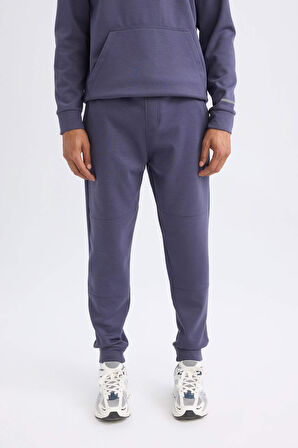 DeFactoFit Standart Fit Beli Bağcıklı Lastikli Paça Skuba Dalgıç Kumaş Jogger Eşofman Altı