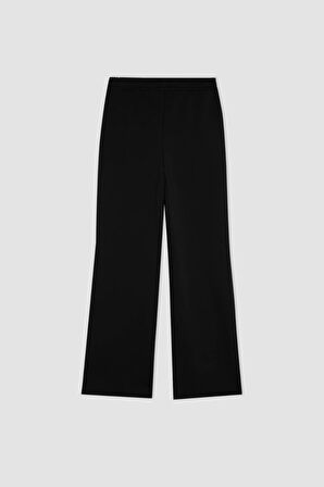 DeFacto Straight Fit Kalın Eşofman Altı Beli Lastikli Cepli Yüksek Bel Basic Düz B8571AX24WNBK81