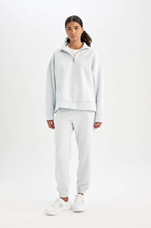 DeFactoFit Standart Fit Sporcu Jogger Eşofman Altı Bilek Boy Skuba Dalgıç C9382AX24AUBE817