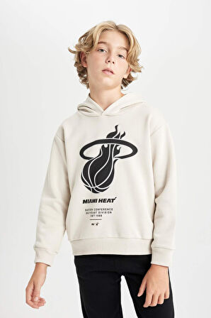 DeFacto Erkek Çocuk NBA Miami Heat Kapüşonlu Sweatshirt D3143A824AUER37