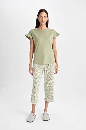 DeFacto Fall in Love Regular Fit Kısa Kollu Pijama Takımı D5666AX24AUKH461