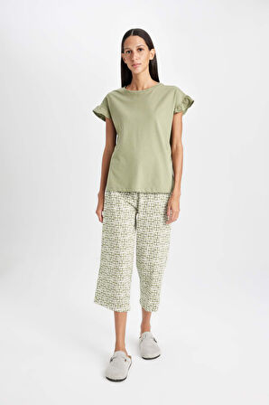 DeFacto Fall in Love Regular Fit Kısa Kollu Pijama Takımı D5666AX24AUKH461