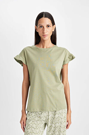 DeFacto Fall in Love Regular Fit Kısa Kollu Pijama Takımı D5666AX24AUKH461