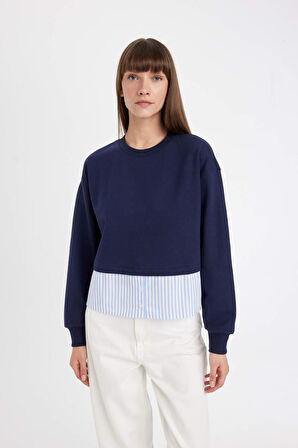 DeFacto Relax Fit Bisiklet Yaka Casual Sweatshirt D5747AX24AUNV251