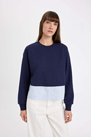 DeFacto Relax Fit Bisiklet Yaka Casual Sweatshirt D5747AX24AUNV251