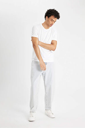 DeFacto %100 Pamuk Relaxed Slouchy Fit Rahat Kesim Havuç Kalıp Normal Bel Daralan Paça Jean Pantolon B8321AX24AUNM63