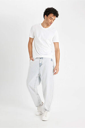 DeFacto %100 Pamuk Relaxed Slouchy Fit Rahat Kesim Havuç Kalıp Normal Bel Daralan Paça Jean Pantolon B8321AX24AUNM63