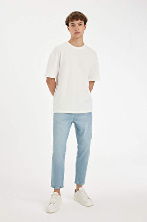 DeFacto Slim Cropped Fit Dar Kalıp Normal Bel Dar Paça Jean Pantolon D5837AX24AUNM39