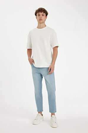 DeFacto Slim Cropped Fit Dar Kalıp Normal Bel Dar Paça Jean Pantolon D5837AX24AUNM39