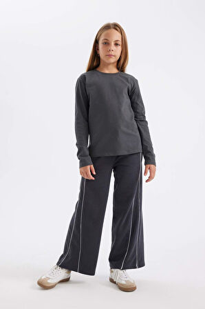DeFacto Kız Çocuk Wide Leg Geniş Bol Paça Beli Lastikli Eşofman Altı C9674A824AUAR31