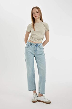 DeFacto Fitted Bisiklet Yaka Modal Kısa Kollu Tişört D1186AX24SMBG106