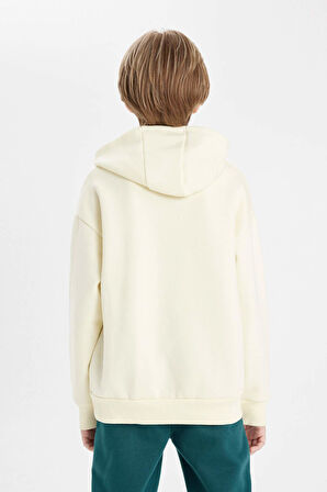 DeFacto Erkek Çocuk Oversize Geniş Kalıp Kapüşonlu Yazı Baskılı Sweatshirt C9280A824AUER138