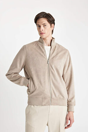 Slim Fit Kolej Yaka Bomber Kadife Mont