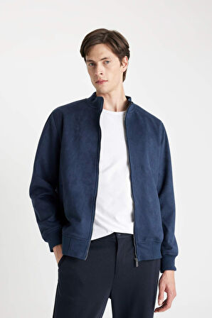 Slim Fit Kolej Yaka Bomber Kadife Mont