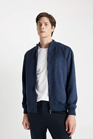 Slim Fit Kolej Yaka Bomber Kadife Mont