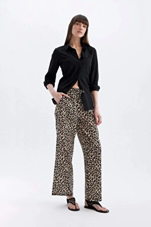 Wide Leg Cepli Yüksek Bel Geniş Paça Uzun Boy Vual Pantolon