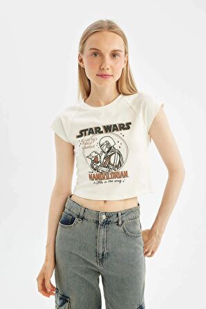 DeFacto Coool Star Wars-Mandalorian Oversize Fit Bisiklet Yaka Kısa Kollu Tişört D1315AX24SMER98