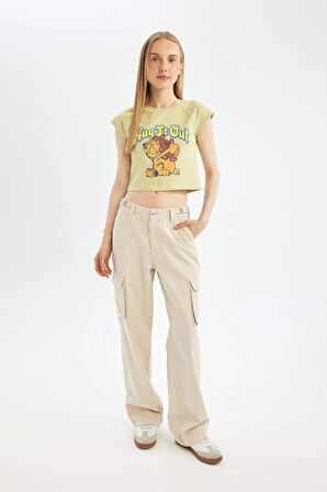 DeFacto Coool Garfield Fitted Bisiklet Yaka Kısa Kollu Tişört D2126AX24SMKH504