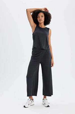 DeFactoFit Wide Leg Geniş Paça Sporcu Pantolon Standart Boy Modal Kumaş C0491AX24SMAR231