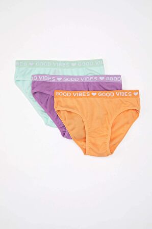 DeFacto Kız Çocuk Pamuklu 3'lü Slip Külot C4179A824SMPR454