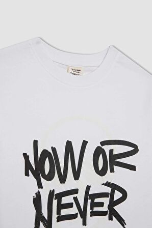 DeFacto Erkek Çocuk Bisiklet Yaka Renk Şekil Değiştiren Basklı Kısa Kollu Tişört C6258A824HSWT34