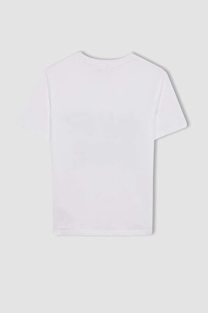 DeFacto Erkek Çocuk Bisiklet Yaka Renk Şekil Değiştiren Basklı Kısa Kollu Tişört C6258A824HSWT34