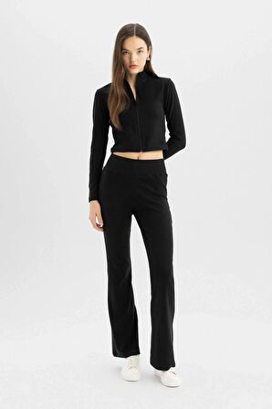 DeFacto Coool Flare Fit Ribana Basic Pantolon D0651AX24SPBK81