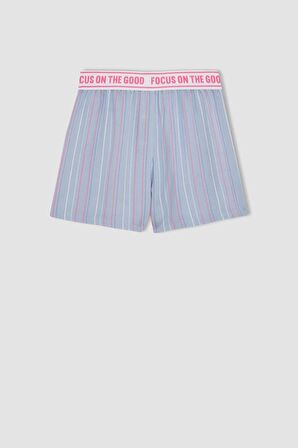 DeFacto Kız Çocuk Baskılı Kısa Kollu Şortlu Pijama Takımı C8501A824SMWT34