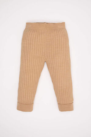 DeFacto Kız Bebek 2'li Takım Leopar Desenli Triko Kazak Beli Lastikli Triko Alt C9764A524WNBG177