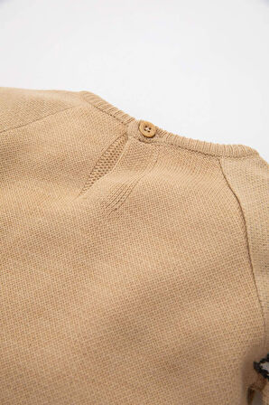 DeFacto Kız Bebek 2'li Takım Leopar Desenli Triko Kazak Beli Lastikli Triko Alt C9764A524WNBG177