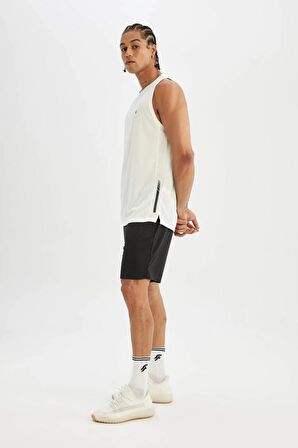 DeFactoFit Slim Fit Dar Kesim Baskılı Bisiklet Yaka Ağır Kumaş Sporcu Atlet A1736AX24SMWT80