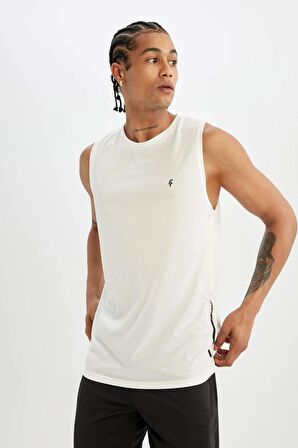 DeFactoFit Slim Fit Dar Kesim Baskılı Bisiklet Yaka Ağır Kumaş Sporcu Atlet A1736AX24SMWT80