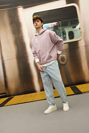 Oversize Fit Kapüşonlu Basic Sweatshirt