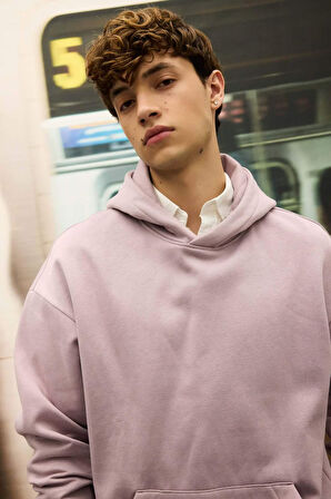Oversize Fit Kapüşonlu Basic Sweatshirt
