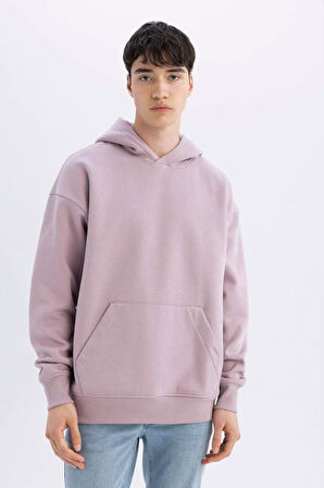 Oversize Fit Kapüşonlu Basic Sweatshirt
