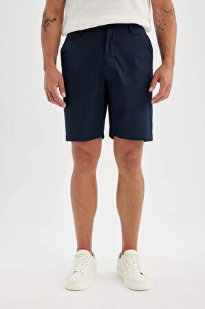 Regular Fit Gabardin Bermuda