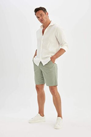 DeFacto Regular Fit Gabardin Bermuda Şort C7684AX24SMGN931