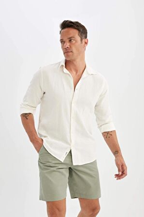 DeFacto Regular Fit Gabardin Bermuda Şort C7684AX24SMGN931