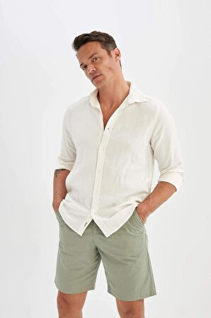 DeFacto Regular Fit Gabardin Bermuda Şort C7684AX24SMGN931