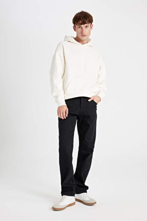 DeFacto Sergio Regular Fit Normal Kalıp Normal Bel Boru Paça Siyah Jean Pantolon V0793AZ24WNNM40