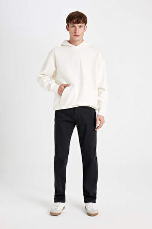 DeFacto Sergio Regular Fit Normal Kalıp Normal Bel Boru Paça Siyah Jean Pantolon V0793AZ24WNNM40