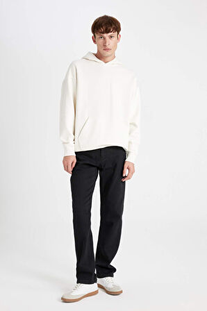 DeFacto Sergio Regular Fit Normal Kalıp Normal Bel Boru Paça Siyah Jean Pantolon V0793AZ24WNNM40