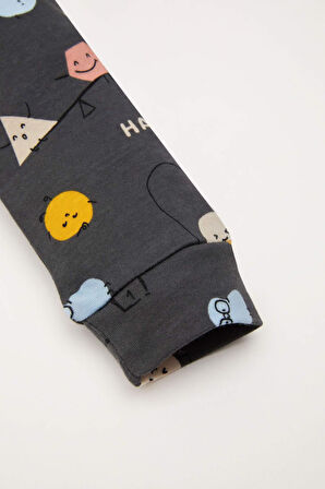 DeFacto Erkek Bebek Pijama Takım Desenli Uzun Kollu Üst Beli Lastikli Uzun Alt D8653A524AUAR58