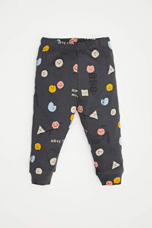 Erkek Bebek Pijama Takım Desenli Uzun Kollu Üst Beli Lastikli Uzun Alt