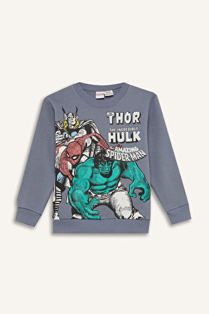 DeFacto Erkek Çocuk Marvel Comics Bisiklet Yaka Sweatshirt D6738A824WNGR171