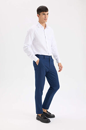 DeFacto Tailored Fit Normal Kesim Düz Paça Her Yöne Esneyen Yazlık Kumaş Pantolon C7508AX25SPIN208