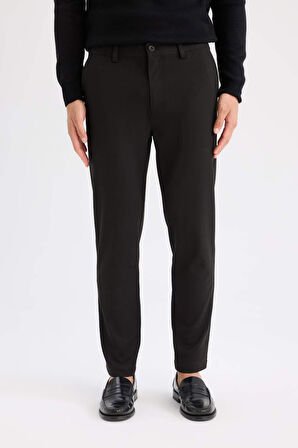 DeFacto Tailored Fit Normal Kesim Düz Paça Her Yöne Esneyen Yazlık Kumaş Pantolon C7508AX25SPBK27