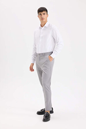 DeFacto Tailored Fit Normal Kesim Düz Paça Her Yöne Esneyen Yazlık Kumaş Pantolon C7508AX25SPGR370